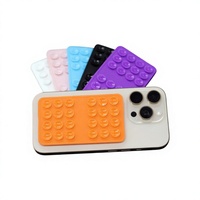 Support de téléphone adhésif carré en silicone avec logo personnalisé, 24 ventouses, pour une utilisation mains libres