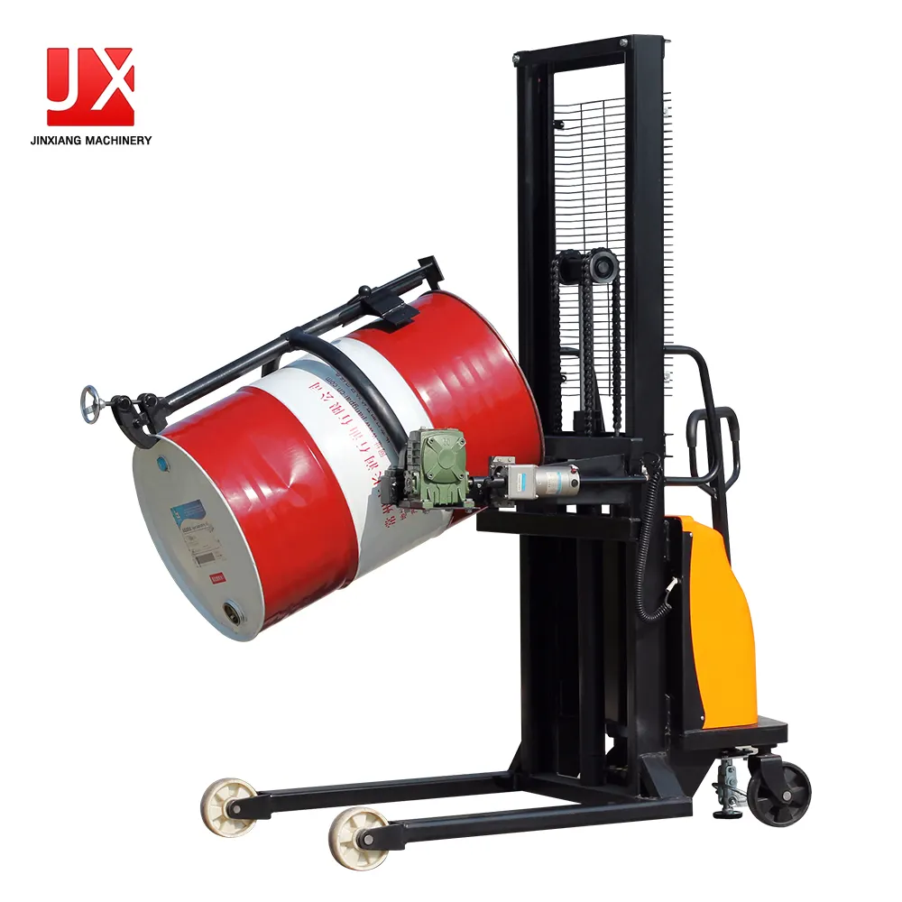 Composite Power Drum Stacker Pedal Mover Electric Oil Drum Forklift Red And Black Polyurethane Solid