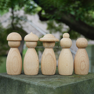 Nhà Máy tự nhiên chưa hoàn thành gỗ tự làm đồ chơi PEG Kokeshi Búp bê trang trí gia đình gỗ hình dạng con số thủ công tác phẩm điêu khắc cho các thí nghiệm - Product Image 3
