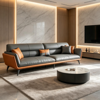 Ensemble de canapés en cuir italien de luxe moderne 1+2+3 places, meubles de salon, canapé sectionnel
