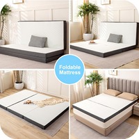 Matelas à trois volets de 4 pouces avec mousse à mémoire de forme Surmatelas pliable pour invités matelassé avec housse amovible