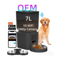 OEM 7L 5G Wifi Distributeur de nourriture pour chiens Mangeoire automatique pour animaux de compagnie avec caméra pour grand chien Tuya App Smart Cat Feeder Distributeur sans fil