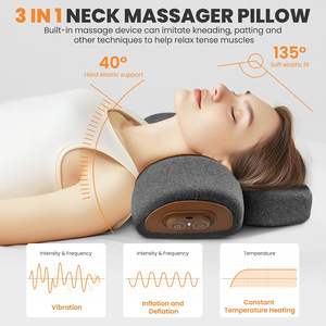 Almohada Masajeadora 3 en 1 para Estiramiento de Cuello Alivio del Dolor de Tejido Profundo y Corrector de Joroba Cervical con Calefacción para Tracción - Product Image 2
