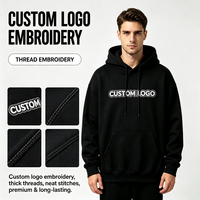 Sweats à capuche avec cordon de serrage, logo brodé personnalisé, 60% coton 40% polaire, unisexe, pull-over, événements, production en gros