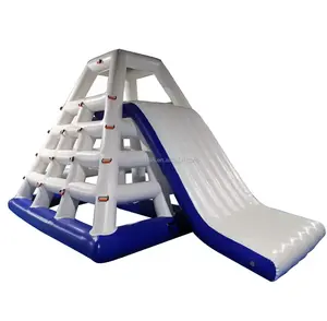 Summer popular iceberg inflatable climbing triangle tower water slide inflatable tower combination for sale
