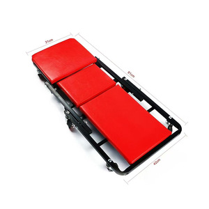 Asiento rodante plegable tipo Z de alta resistencia, rojo, ajustable, para mecánico automotriz, silla de taller, reparación de automóviles, suave - Product Image 5