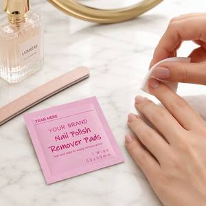 Almohadillas Removedoras de Esmalte de Uñas Personalizadas OEM, Paquete Individual de Toallitas Desechables para Remover Esmalte de Uñas para Salón de Belleza y Manicura - Product Image 2