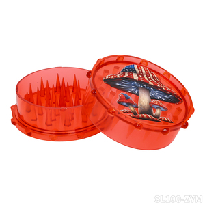 Venta al por mayor logotipo personalizado OEM 100mm plástico grande amarillo rojo <span class=keywords><strong>verde</strong></span> claro molinillo de hierbas trituradora de pimienta accesorios para fumar - Product Image 5