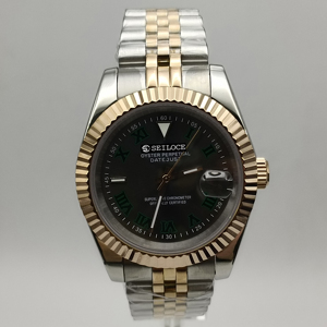 Reloj Mecánico SEILOCE Japonés NH35, Diseño Deportivo con Esfera Romana Verde, Correa de Acero Multifunción, para Hombre, Estilo Casual y de Negocios - Product Image 4