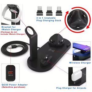 Universal 15W Dock Charger 6 in 1 Fast Charging Stand Wireless Charger Station for Mobile Phone Earphone IWatch - Product Image 3