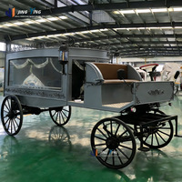 Cercueil funéraire gris de luxe avec lanternes LED pour la procession et la cérémonie funéraires