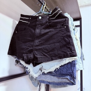 กางเกงขาสั้นผ้ายีนส์เอวต่ำสำหรับผู้หญิงกางเกงขาสั้นผ้าเดนิมสไตล์วินเทจ - Product Image 3