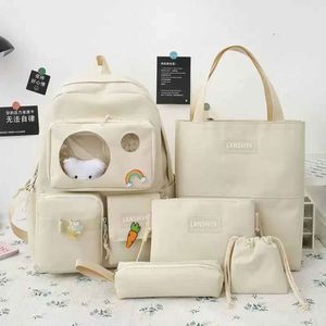 กระเป๋าเป้สะพายหลังคุณภาพสูงขายส่ง ความจุขนาดใหญ่ ชุดห้าชิ้น สไตล์ลำลอง เข้าได้กับทุกชุด - Product Image 3