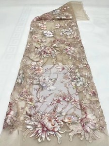 Colorful Haute Coutur Fower Fabric Designs Fashion <span class=keywords><strong>2021</strong></span> Colletion en Stock Design - Product Image 2