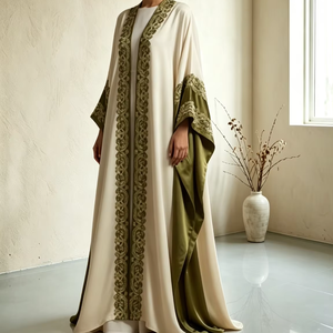 Custom Polyester Modest <b>Summer</b> <b>Abaya</b> 2026 Elegant New Collection Wholesale Front Open Ankle Length Sleeveless Four-Way - Product Image 1