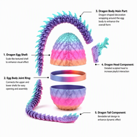 Jouet anti-stress œuf de dragon imprimé en 3D personnalisé, figurine d'animal pliable en ABS, cadeau de Pâques