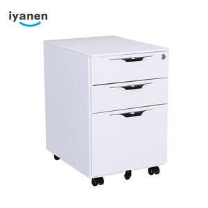 خزانة متحركة من IYANEN بثلاثة أدراج، خزانة فولاذية لتخزين الملفات المكتبية مع عجلات - Product Image 4