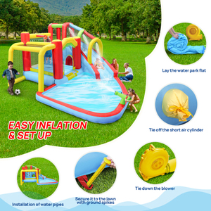 Entrepôt USA - Édition Été 2026 - Grande Vente : Toboggan aquatique à double piste pour divertissement extérieur à domicile, entraînement physique et sécurité - Product Image 6