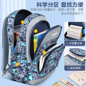 Zmbaby Student Backpack 15 Inches Large Capacity School Bag For Boys Animal Print Pattern - Product Image 3