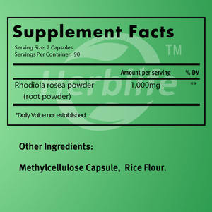 Venta Caliente OEM - Personalizable - Suplemento de Rhodiola Rosea 1000mg - 180 Cápsulas Veganas - Cápsulas de Extracto de Raíz de Rhodiola - Product Image 3