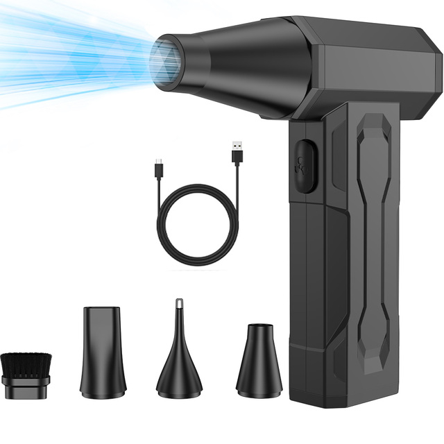 Portable Hand Held Eco-Friendly Plastic Electric Air Duster for Cleaning or Blowing Hair Dry Mini Violent Compressed Air Blower