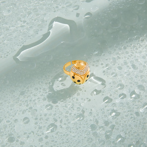 Bagues <span class=keywords><strong>vintage</strong></span> en pierres précieuses pour femmes, bague <span class=keywords><strong>coccinelle</strong></span> en zircon, plaqué or PVD, bijoux en acier inoxydable imperméable, <span class=keywords><strong>accessoires</strong></span> ALN25121479 - Product Image 5