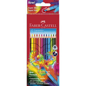FABER CASTELL - ESTUCHE ERGONÓMICO PARA LÁPICES CON 12 LÁPICES DE COLORES - Product Image 1