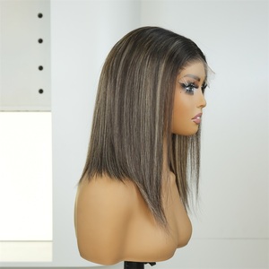 Pelucas de Cabello Humano Corto Estilo Bob Vietnamita, Sin Pegamento, HD 5X5, Pre-decoloradas, con Cierre de Encaje HD - Product Image 4