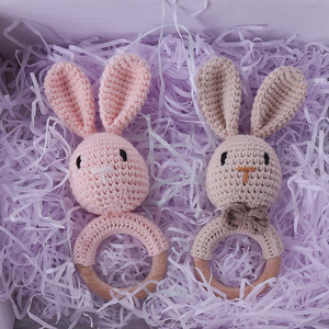 Gros Doux <span class=keywords><strong>En</strong></span> <span class=keywords><strong>Bois</strong></span> <span class=keywords><strong>Anneau</strong></span> Crochet Lapin <span class=keywords><strong>Hochet</strong></span> <span class=keywords><strong>Naturel</strong></span> À Tricoter de Dentition de Bande Dessinée Animaux Crochet <span class=keywords><strong>En</strong></span> <span class=keywords><strong>Bois</strong></span> Bébé de Dentition - Product Image 2