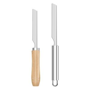 Grattoir à poils de porc avec manche en bois et lame en acier inoxydable pour la préparation de viande de porc, de bœuf et d'agneau - Product Image 5