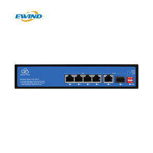 สวิตช์แบบ POE กิกะบิตเต็มรูปแบบ4พอร์ตแบบ Ai Cloud จัดการด้วย1อัปลิงค์1SFP Ai 65W VLAN 1000M สลับความจุสำหรับระบบกล้อง IP - Product Image 1