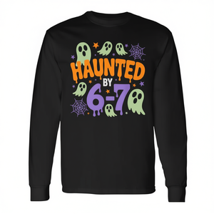 Haunted By 6-7 Camiseta de manga larga de Halloween con diseño de disfraz de meme - Product Image 2