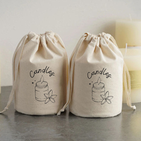 Pochette en toile de coton à fond rond avec logo personnalisé, sac cadeau cylindrique écologique pour emballage de bougies et de bijoux, vente en gros
