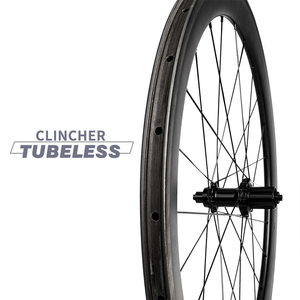 Jeu de roues de <span class=keywords><strong>vélo</strong></span> de route en fibre de carbone TOSEEK personnalisé en usine, 700c, profondeur 38/50/58mm, sans logo, pour freins à disque et V-brake, tubeless, léger, course - Product Image 4