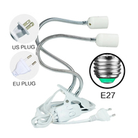 Clip de douille LED créatif à double tête E27, rotatif à 360 ° et réglable, adapté à diverses scènes d'éclairage