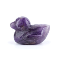 Cristaux en gros, sculpture d'animaux pour cadeaux de vacances et décoration de la maison, pierre naturelle sculptée à la main, figurine de canard
