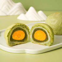Gâteau de thé séché de haute qualité, pâtisserie chinoise au jaune d'œuf (saveurs Matcha et Haricot Rouge), tarte croustillante Snow Mei Niang