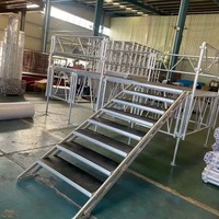 Plateforme de scène modulaire en aluminium robuste à haute capacité de charge, avec pieds réglables antidérapants, plateau en contreplaqué, 4x4 pieds, scène portable