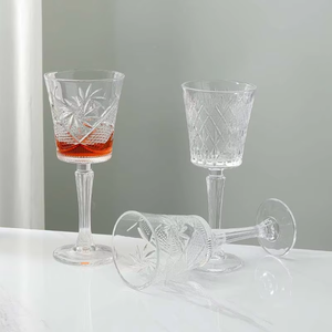 Verres à vin rouge rétro <span class=keywords><strong>en</strong></span> gros, à pied haut, 200 ml, 260 ml, gobelets gaufrés pour boissons froides et champagne - Product Image 3