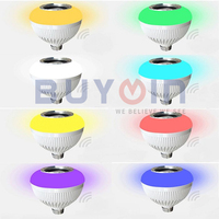 Ampoule LED intelligente sans fil, modèle E27, 3, 5, 12W, wi-fi, lampe RGB, couleur changeante, musique, haut-parleur, avec télécommande IR, lumières led