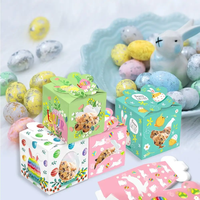 Fête à thème de Pâques Faveur Goodie Boîtes en papier Lapin Oeuf Poussin Conception pour la nourriture pour stocker des bonbons Traiter Cookie