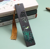 Marque-page en bois d'ébène peint, symbole de la chance, en bambou, produits culturels d'entreprise, cadeaux scolaires