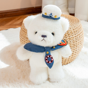 Simpatico Orsacchiotto di Peluche Stile <span class=keywords><strong>Marinaio</strong></span>, Giocattolo Kawaii con Cappello a Forma di Ancora, Regalo di Compleanno per Bambini - Product Image 5