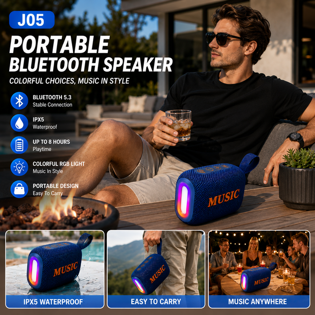Tecnologia Parlantes  Portable Mini Wireless Speaker RGB Light TWS Stereo HIFI Bass  5.3 Speaker