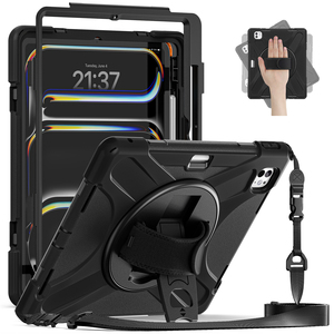 12.9 Polegada Caso <span class=keywords><strong>Tablet</strong></span> Corpo Inteiro Heavy Duty Smart Cover com Alça de Ombro 360 Suporte Rotativo para ipad Pro 13 M4 2024 - Product Image 3