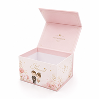 Boîte cadeau magnétique rigide personnalisée en carton gris 1200 g/m² avec bord doré pour emballage de mariage ou d'anniversaire