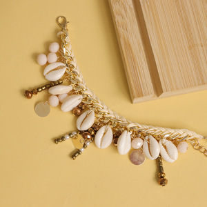 Bohemian Braided <b>Shell</b> <b>Bracelet</b> With Tassel Beads Women's Fashion Jewelry Golden Color Yiwu Origin - Product Image 4