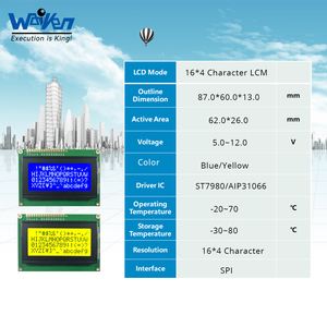 WK1604-001 COB mô-đun 16*4 Nhân Vật đơn sắc STN đồ họa <span class=keywords><strong>LCD</strong></span> hiển thị 2004 nhân vật Y-G/Xám/Màu xanh hiển thị - Product Image 2