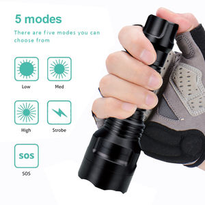 مصباح يدوي LED قوي بقوة 10 واط <span class=keywords><strong>XML</strong></span> <span class=keywords><strong>T6</strong></span> مع بطارية ليثيوم أيون 18650 قابلة للشحن، مصنوع من سبائك الألومنيوم، مقاوم للماء IPX4، 1000 شمعة، متوفر بالجملة من المصنع مع إمكانية طباعة شعار مخصص - Product Image 2