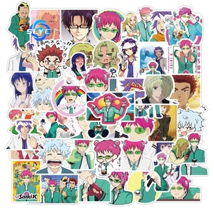 50Pcs Anime <span class=keywords><strong>Saiki</strong></span> <span class=keywords><strong>Kusuo</strong></span> No Psi Nan Autocollant Bouteille Ordinateur Portable Bagages Vinyle Autocollants - Product Image 3